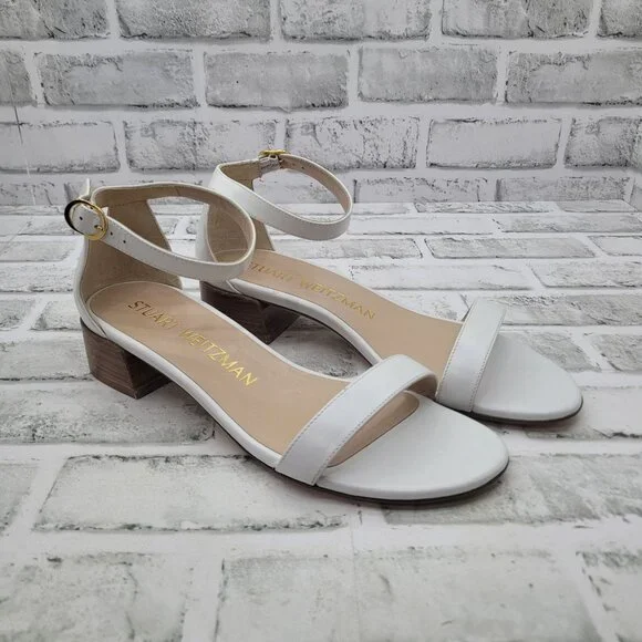 NWOB Stuart Weitzman Nudist June Ankle Strap Low Block Heel Sandals Size 7.5 - Picture 1 of 7